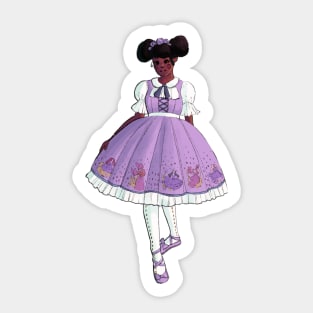 Black Lolita Girl Sticker Sticker